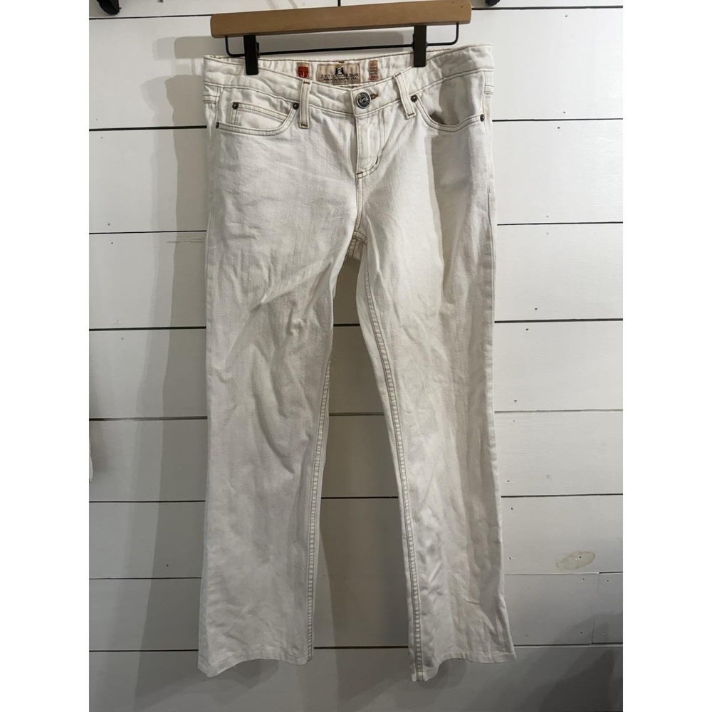 Y2K Juicy Couture Size 29 White Jeans USA-Made Low-Rise VINTAGE